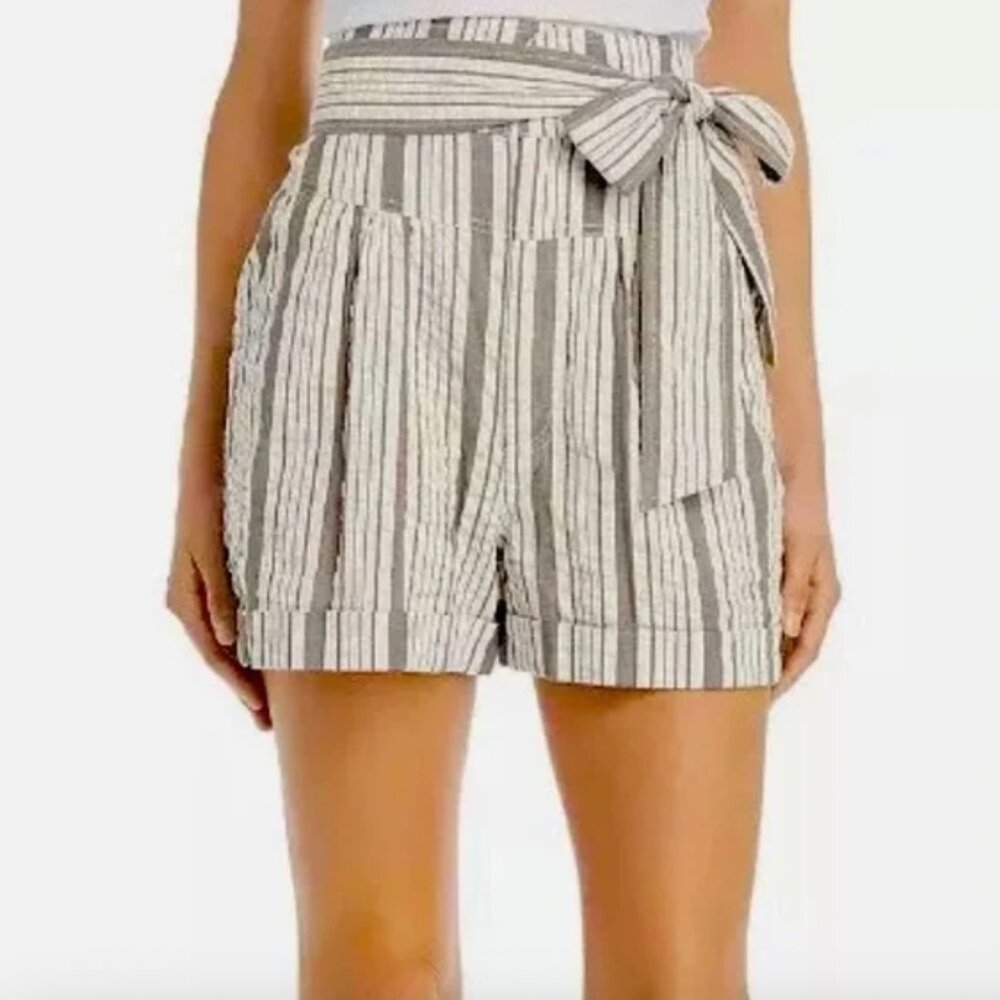 Rebecca Taylor La Vie High-Waisted Seersucker Shorts